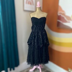 Hell Bunny Limited Edition Gothic Tea Length Gown with Skulls